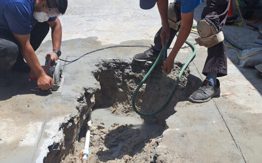 Concrete cutting on driveway